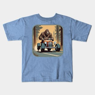 Bigfoot on a Roadster Kids T-Shirt